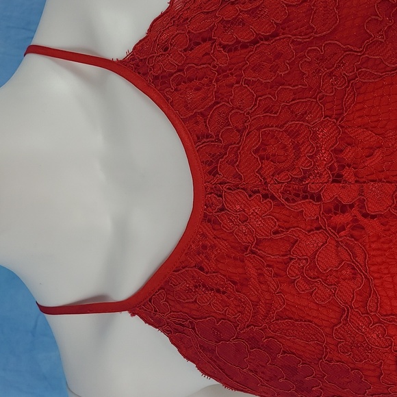 New Yumi Kim Save The Date Red Floral Lace Midi Dress Size Large - Picture 12 of 16